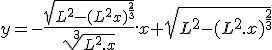 y = -\frac{\sqrt{L^2-(L^2x)^{\frac{2}{3}}}}{\sqrt[3]{L^2.x}}.x + \sqrt{L^2 - (L^2.x)^{\frac{2}{3}}} 
